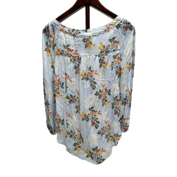 Anthropologie MAEVE Blue Yellow Red Floral Blouse Top Flowy Women’s Small Size 4 - Picture 7 of 8